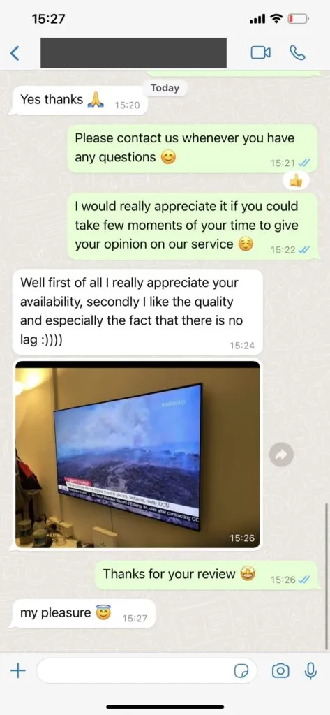 WhatsApp anmeldelse af stabil 4K IPTV streaming