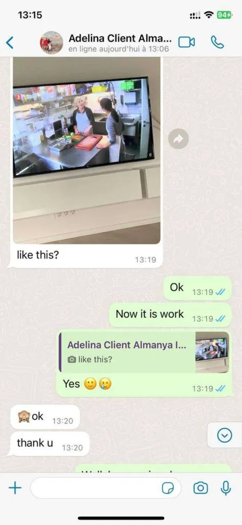 WhatsApp kundefeedback om live sport uden forsinkelse